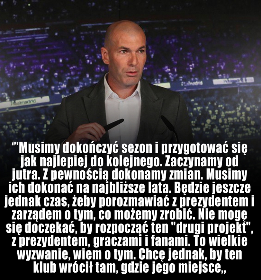 Zidane zapowiada ZMIANY w Realu Madryt!